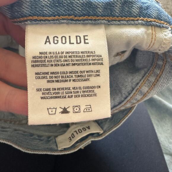 AGOLDE Criss Cross Upsized High Rise Distressed Hem Jean - Suburbia Size 28 - Picture 9 of 11